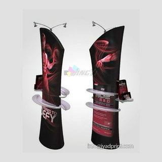 Tension Fabric Twoder Display, Ez-Tube Stretch Polyester Graphic 3D Shaped Display Banner Tower Stand