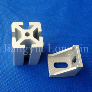 Silver Anodized Aluminum Extrusion for Industry with Connector