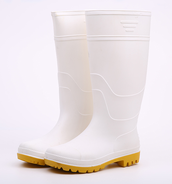White color food industry pvc rain boots