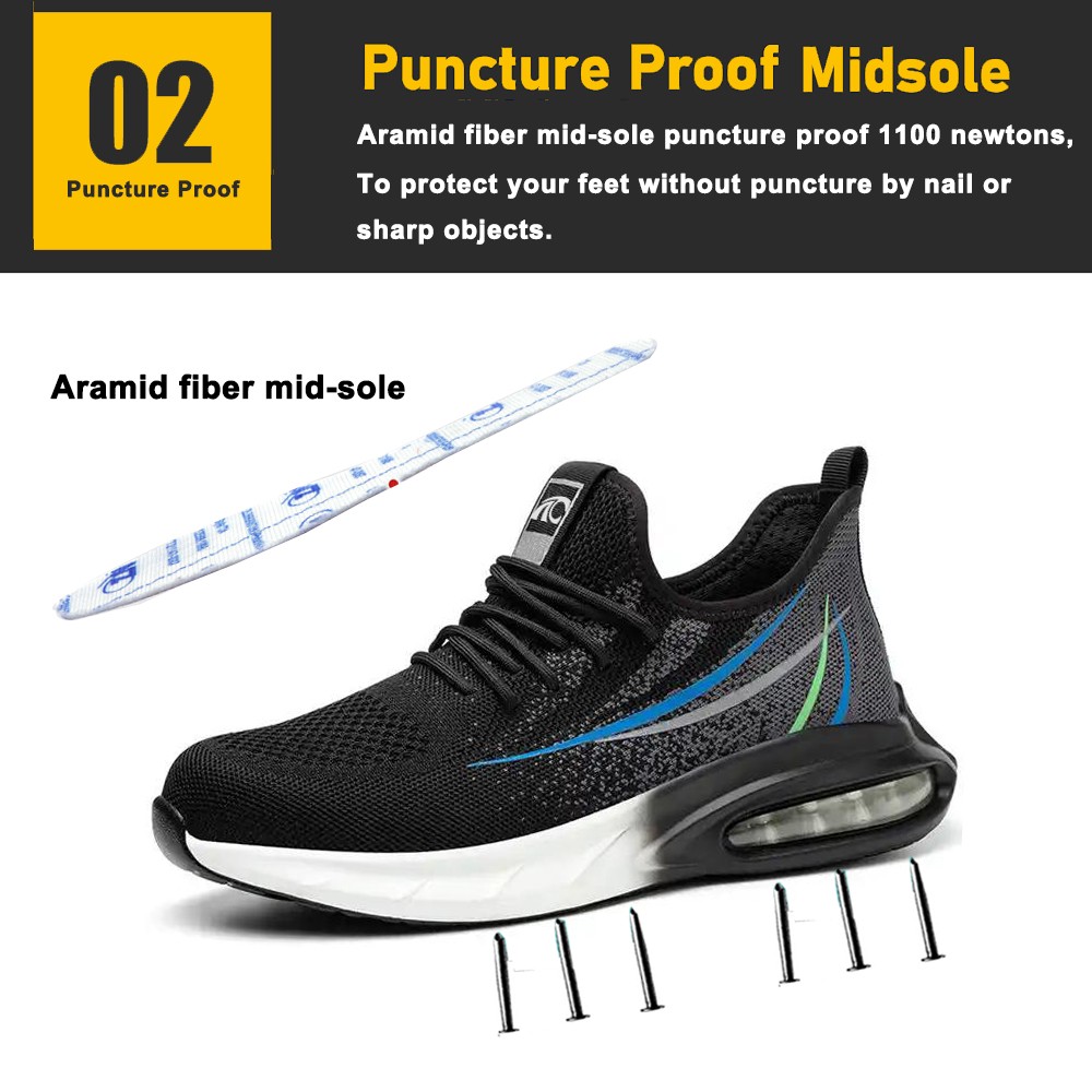 Air Cushion EU Steel Toe Sport Safety Shoes for Men