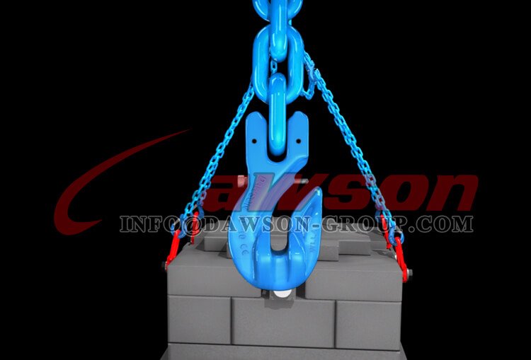 Aplicaci&oacute;n del gancho de agarre con horquilla especial G100 con pasador de seguridad, gancho de agarre con horquilla de acero forjado de grado 100 - Proveedor de China