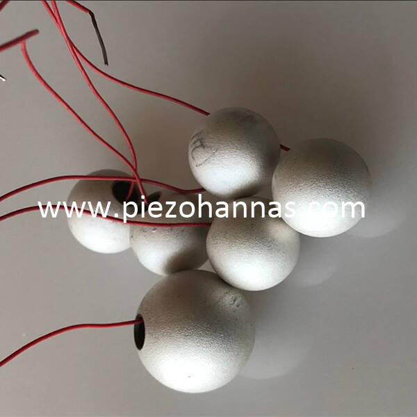 Transductor de esfera cerámica piezoeléctrica para hidrófono.