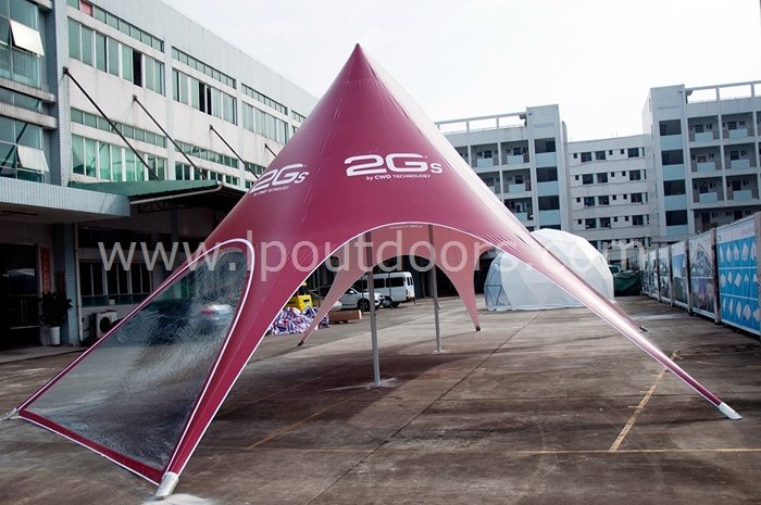 10X14米户外铝合金星形遮阳帐篷带标志印刷