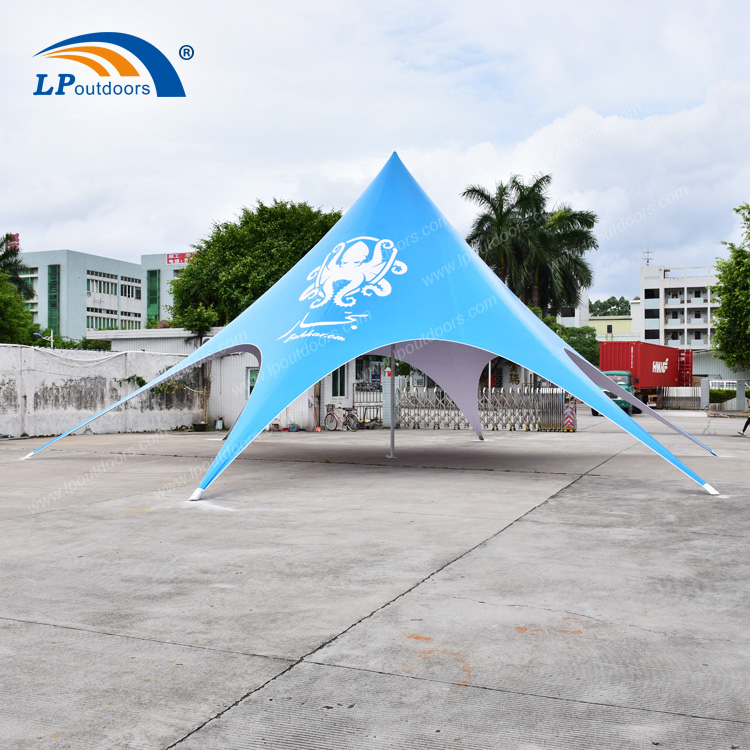 Китайская фабрика подгоняла шатер тени звезды с логотипом Blue для аренды мероприятия