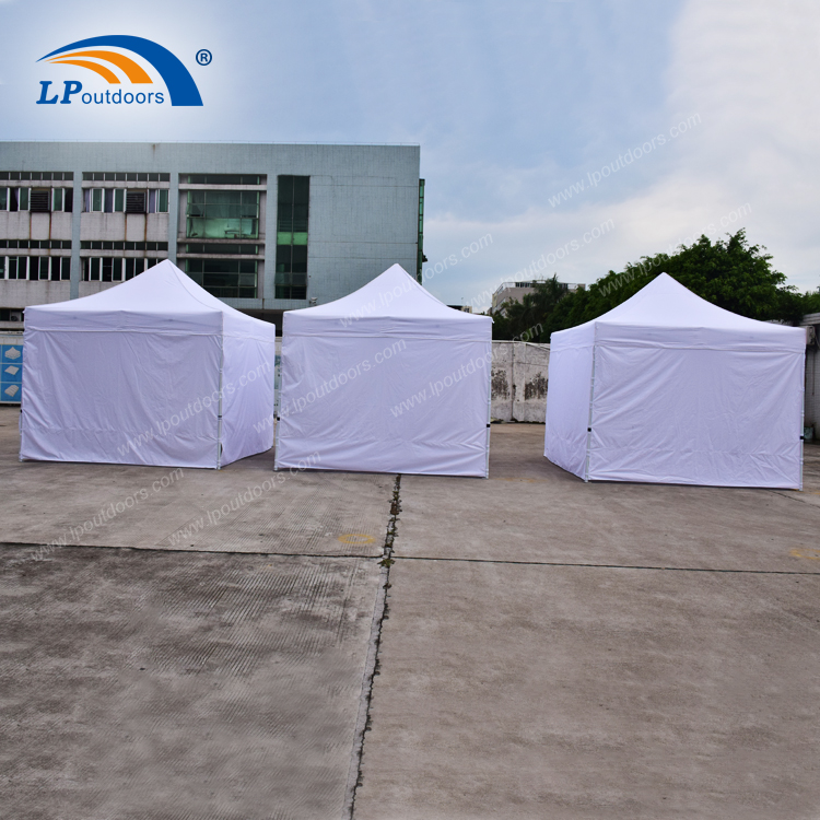 Carpa plegable blanca para feria comercial con dosel plegable al aire libre impresa personalizada de 3x3m