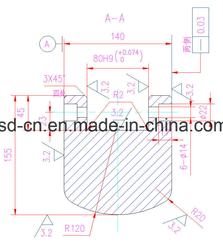 按被用于的闸凿出的装饰半盘旋形成