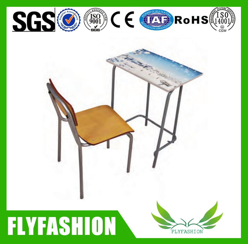 el solos escritorio y silla del estudiante para los muebles de escuela SF-46S escogen el escritorio con el modelo y la silla hermosos (SF-46S) de la melamina