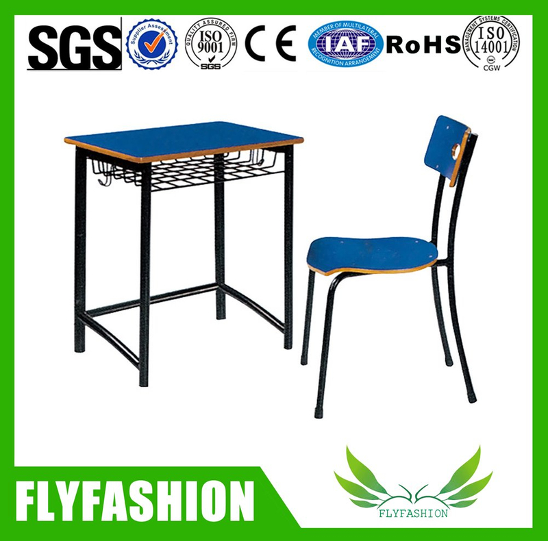 Popular single wood furniture school student desk and chair(SF-77S)