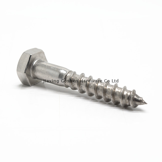 Tornillo de madera de cabeza hexadecimal SS316 DIN571 Métrica 