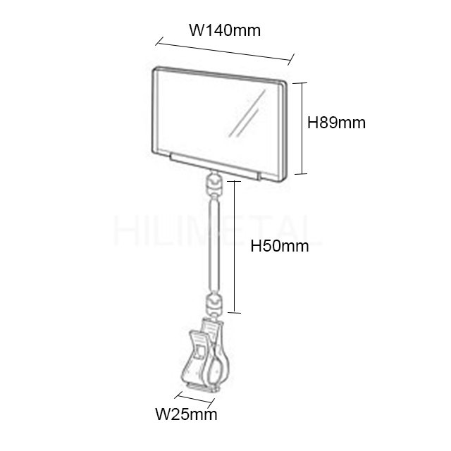 Tube Clip Sleeved Sign Holder POP Clip Card PS08