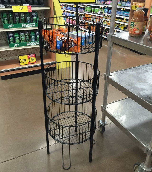 3 Tier Wire Dump Bin Round Display Rack WR003