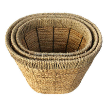 Straw Rattan and Metal Basket (BKB0164)