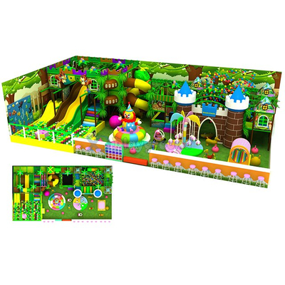 Jungle Theme Kids Soft Indoor Playground with Climbing Wall