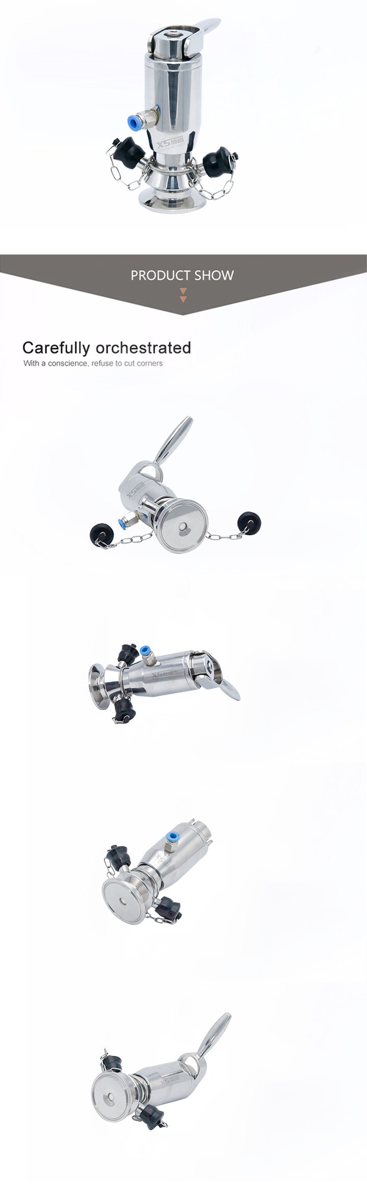 Асептические зажимные клапаны для отбора проб с ручным и пневматическим управлением