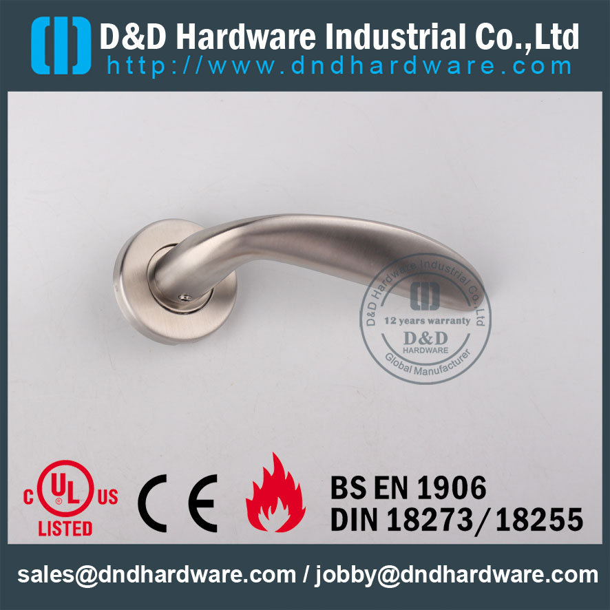 D & D Hardware-Fire Rated Door Alavanca de alavanca Sólida DDSH019