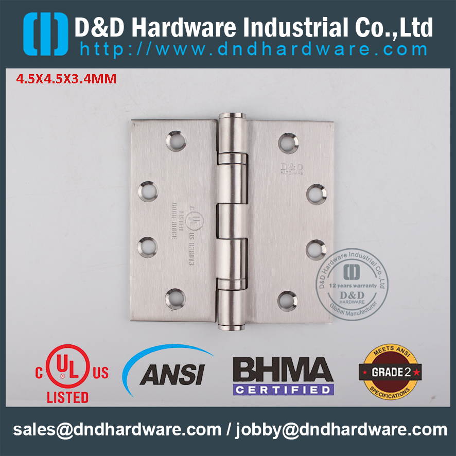 -D&D HARDWARE上場ULとANSI GRADE 2 DOOR HINGE