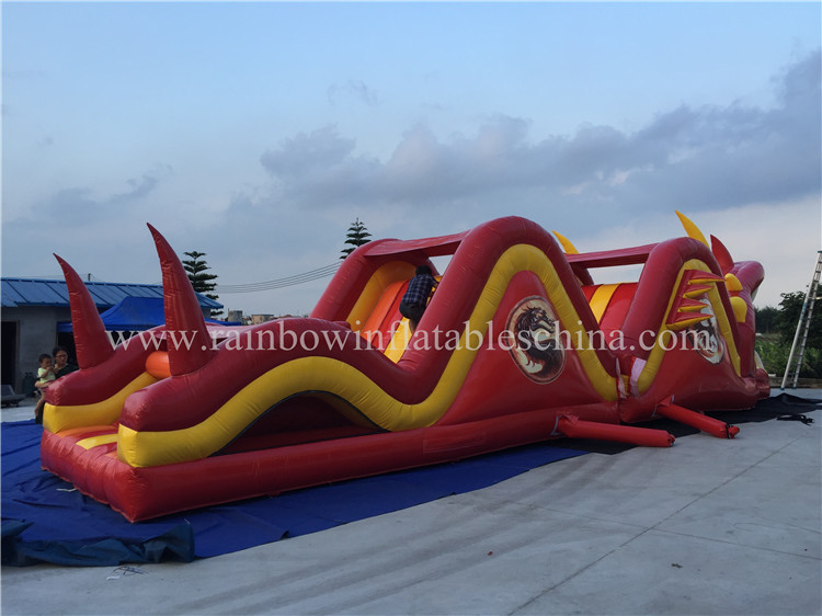 RB5039( 15x3.6x4.2m) Inflatable Dragon Shape Games, Inflatable Obstacle Course For Theme Park