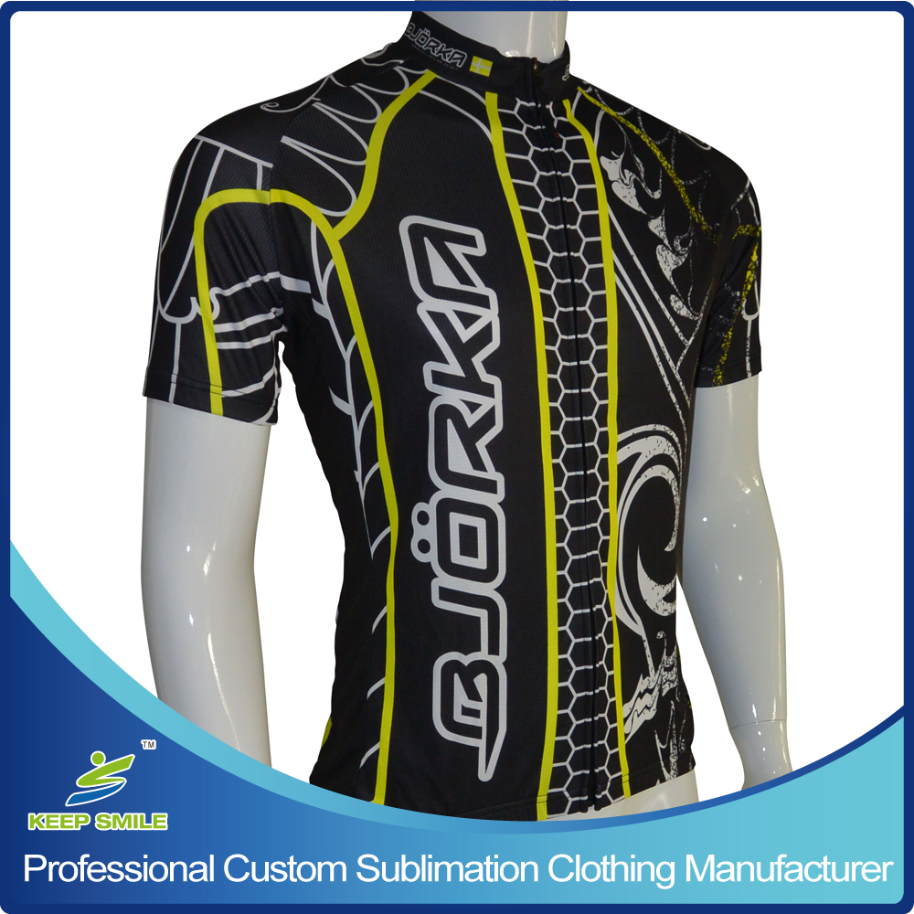 Custom Made Digital Sublimation Printing Neon Color Cycling Jersey