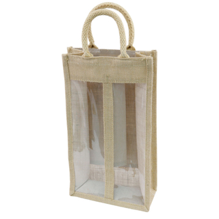 Jute Wine Bags 2 Jars Gift Bags With 2 Widows