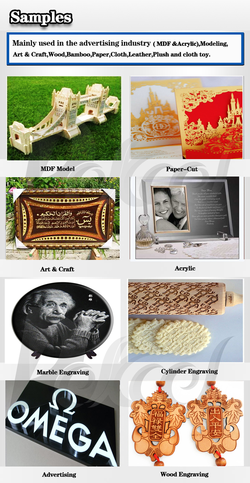 muestra de la cortadora del laser