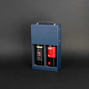 Wine Box Manufacturer Blank Window Blue Leather wine gift boxes wholesale