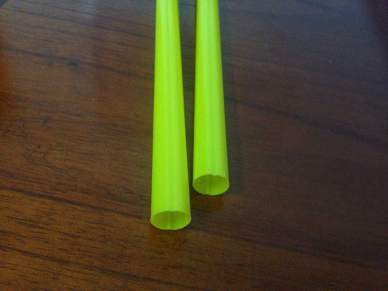 Yellow color plastic tube