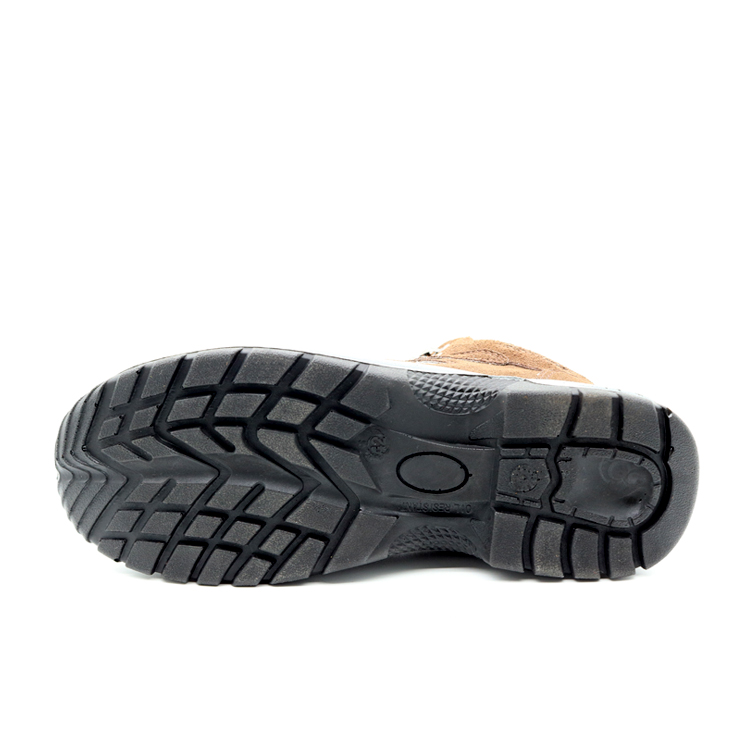 Anti Slip Dark Brown Sport Safety Shoes Mid Cut Steel Toe