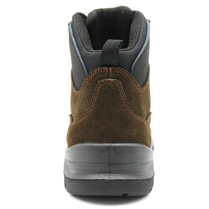 Brown Suede Leather Rubber Out Sole Sport Model Safety Shoes Steel Toe