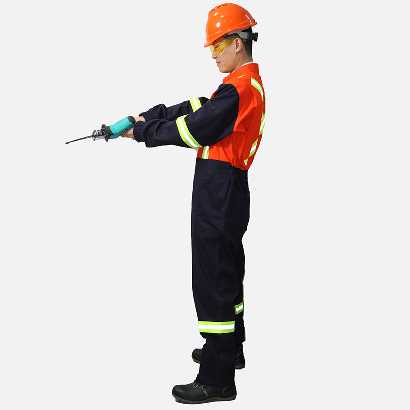 One Piece BICOLOR 270 Grams Cotton Waterproof High Visibility Reflective Safety Coverall Workwear
