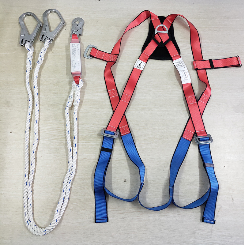CE EN 361 Polyester bing Full Body Harness Safety Belt with Shock