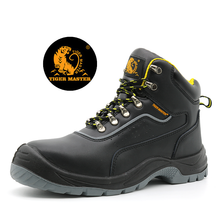 Anti Puncutre Leather Safety Shoes Mid Cut Steel Toe