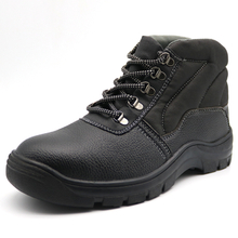 High Ankle Cheap Black Leather Industrial Safety Boots Steel Toe