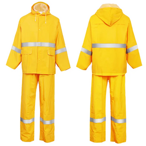 Oil Chemical Resistant PVC Polyester Reflective Raincoat Waterproof