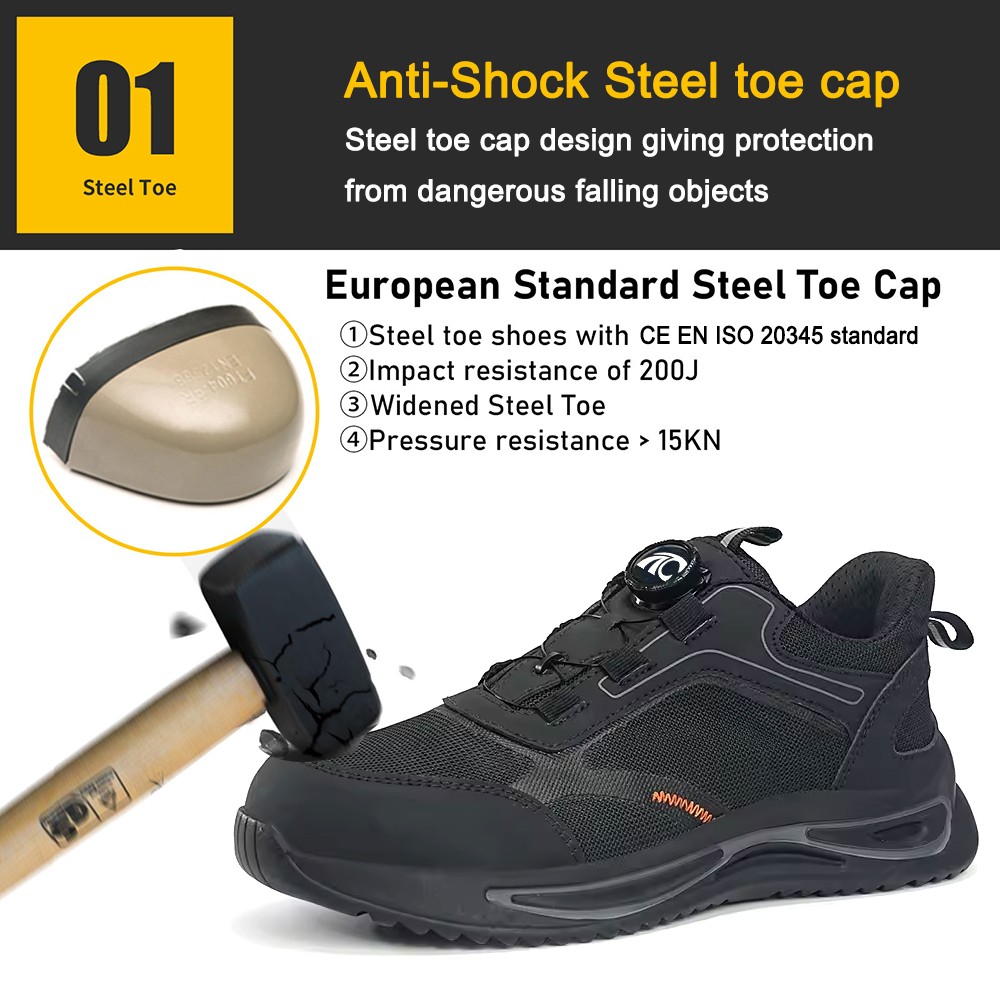 Twist Lock System Sport Type Safety Shoes with Steel Toe