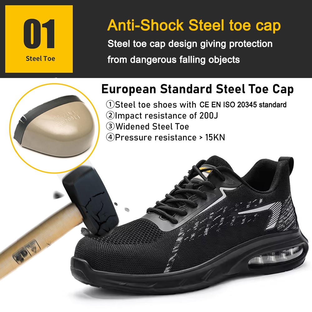 Shock Absorber Steel Toe Puncture Proof Safety Shoes Breathable