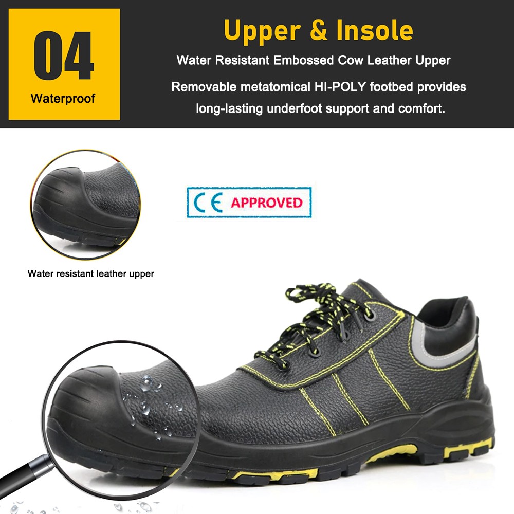 Steel Toe Anti Puncture Waterproof Oil Industry Safety Shoes Rubber Sole