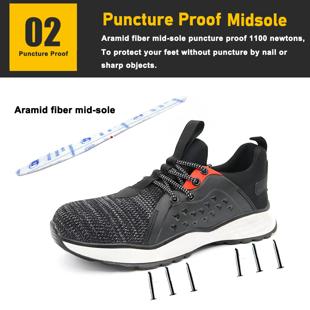 Anti Slip PU Sole Sport Work Safety Shoes with Steel Toe