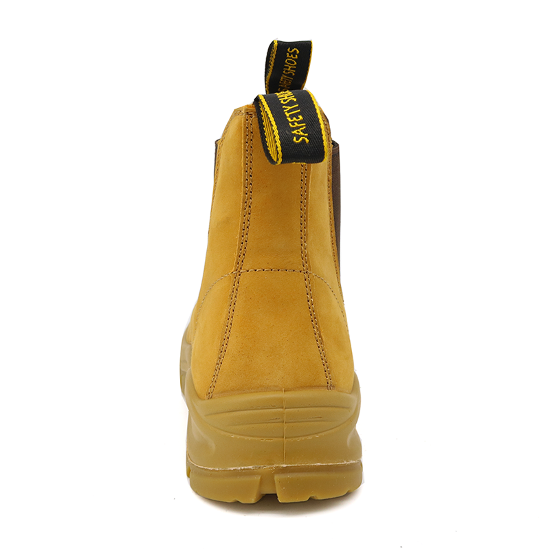 PU Rubber Sole Nubuck Leather Safety Shoes without Lace