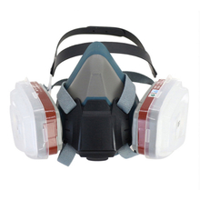 Silicone Half Face Respirator Gas Mask with Double Filter Cartridge