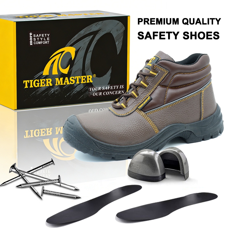 Steel Toe Puncture-proof Leather Construction Safety Boots for Men