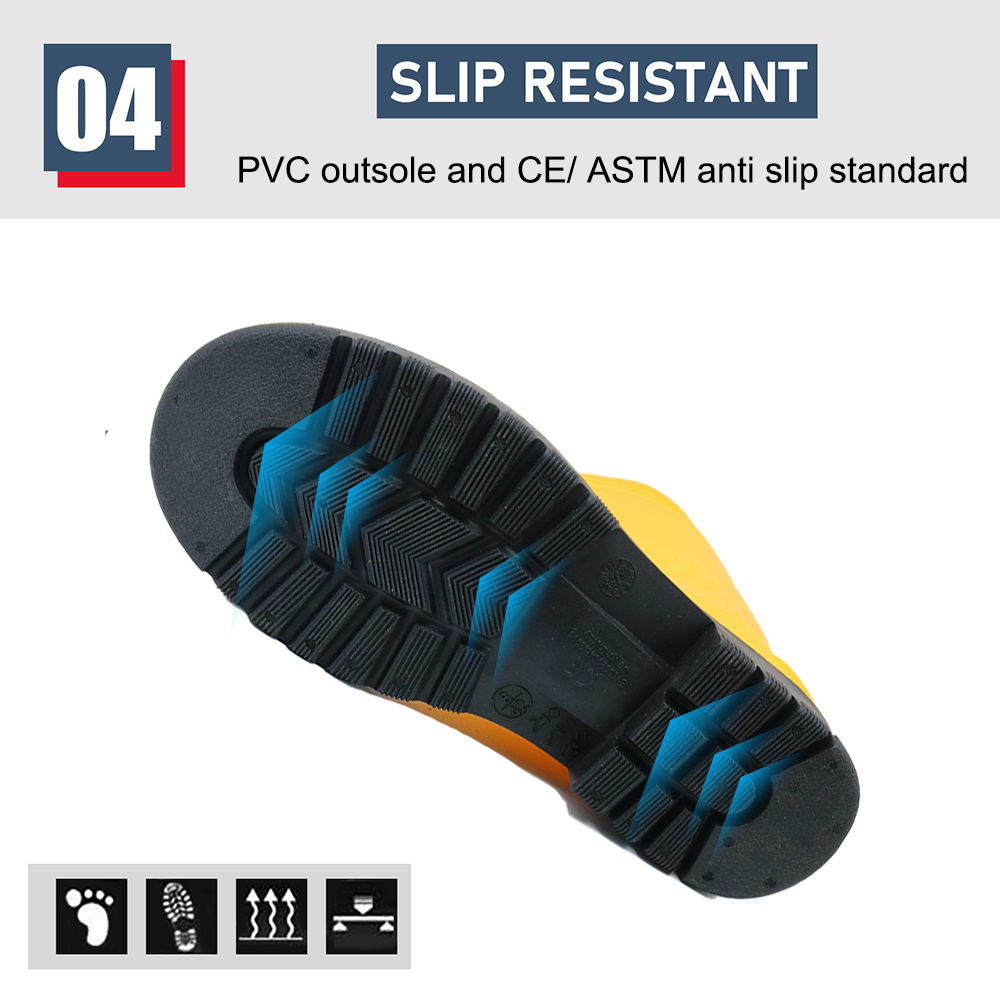 Steel Toe Anti Puncture S5 Pvc Safety Rain Boots Waterproof