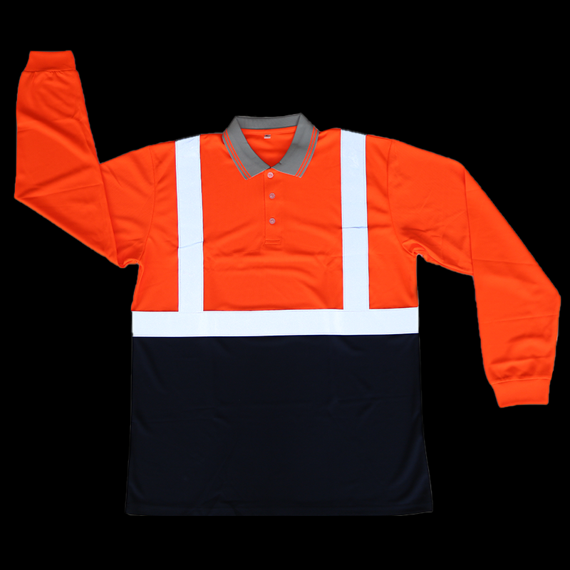 Long Sleeves Polyester High Visibility Reflective T-shirt for Workers