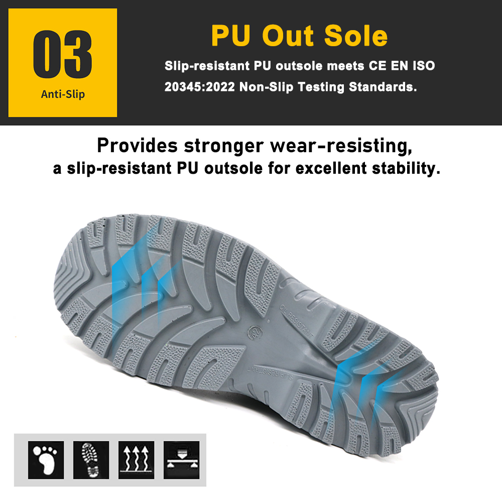 Black Leather Fiberglass Toe Safety Shoes for Men Industrial