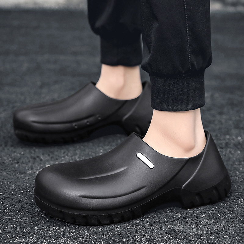 Black Anti-skid Steel Toe Eva Chef Safety Shoes for Kitchen Waterproof