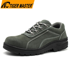 Steel Toe Green Suede Safety Shoes Anti-slip Rubber Sole