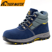 Fiberglass Toe Blue Suede Winter Safety Shoes for Men