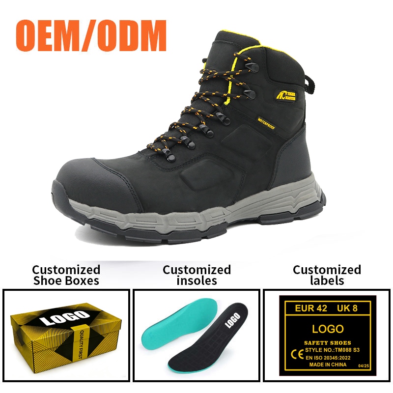 Genuine Leather Waterproof Oil Gas Industry Work Boots