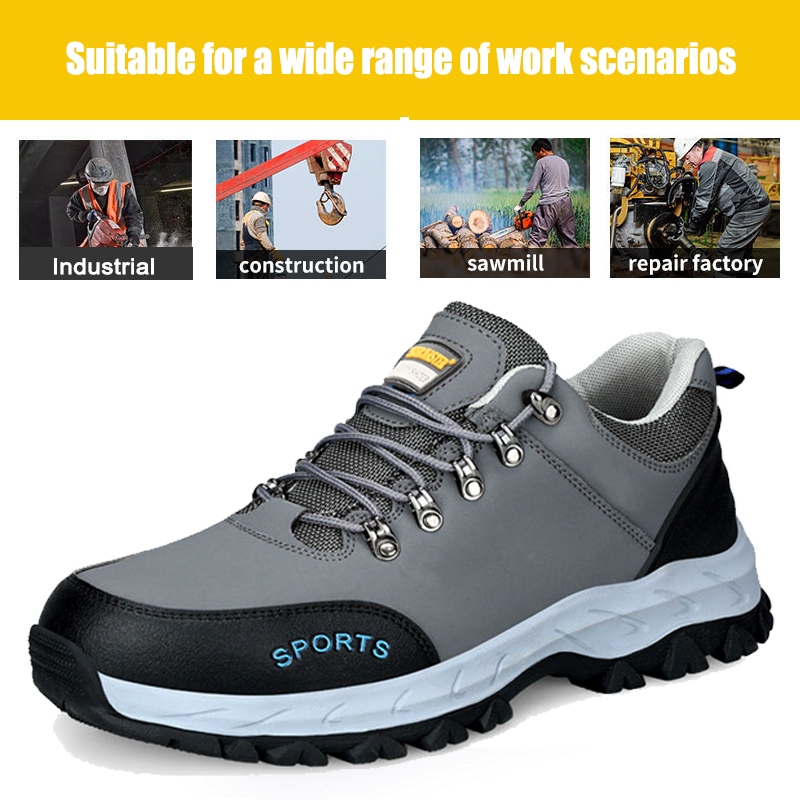 Anti-slip Steel Toe Safety Work Shoes Rubber Sole