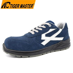 Fiberglass Toe Blue Suede Safety Shoes Sport Design