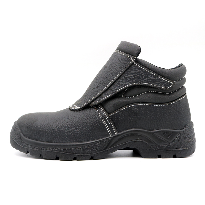 Black Leather Welding Safety Shoes with Steel Toe for Steel Industry